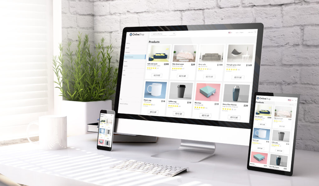 Mockup devices online shopwebsite